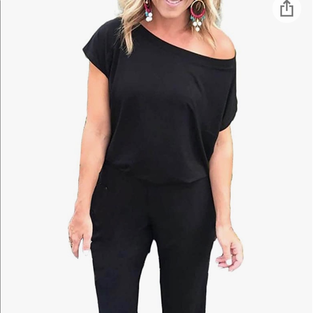 Black cotton jumpsuit